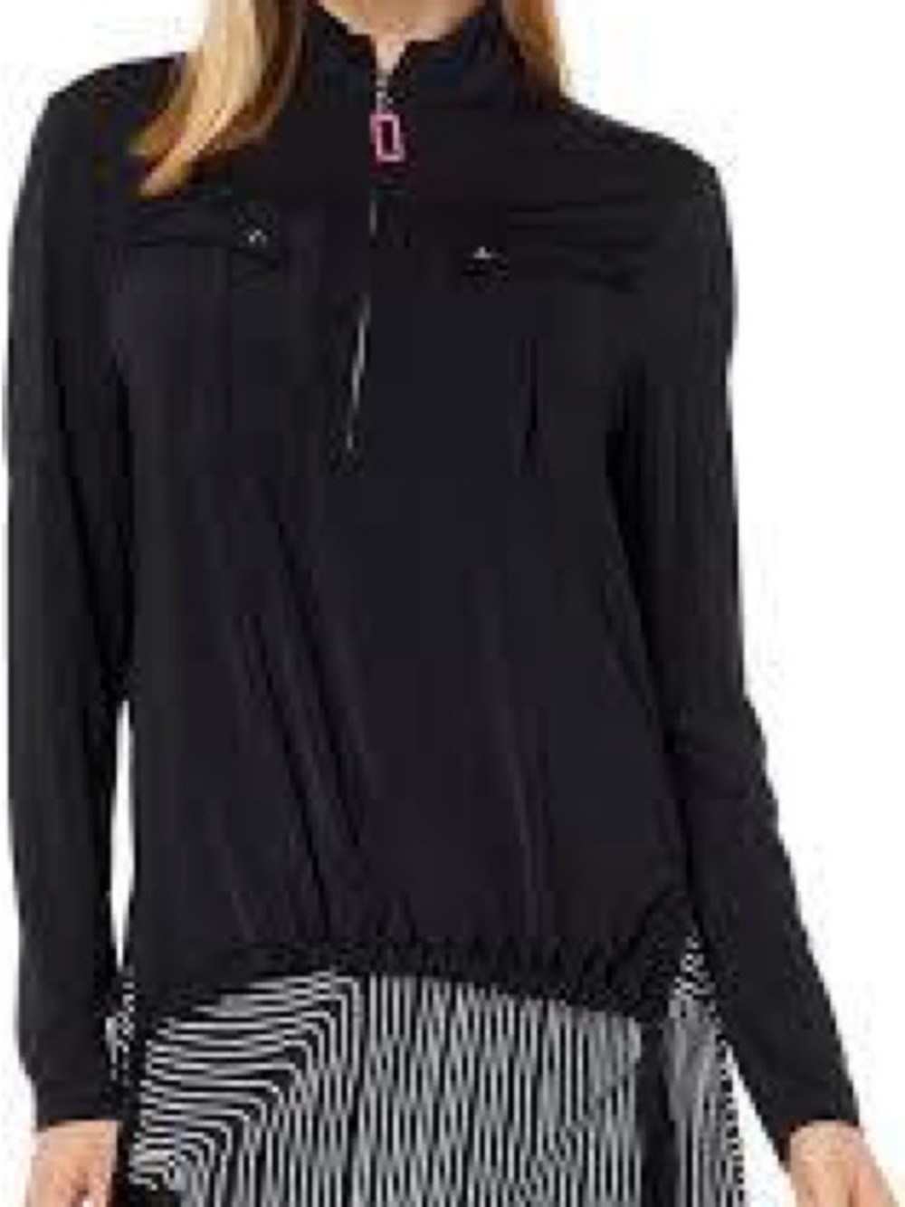 Jamie Sadock Sunsense Cooltrex 1/4 Zip Pullover Jacket Women’s Size XXL Black